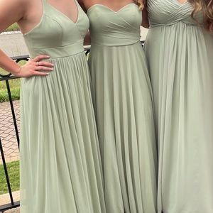 strapless azazie dusty sage bridesmaids dress